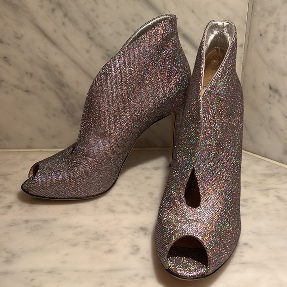Gianvitto Rossi Metallic & Purple Glitter Accents Boots in Size 38 1/2 - Picture 2 of 8
